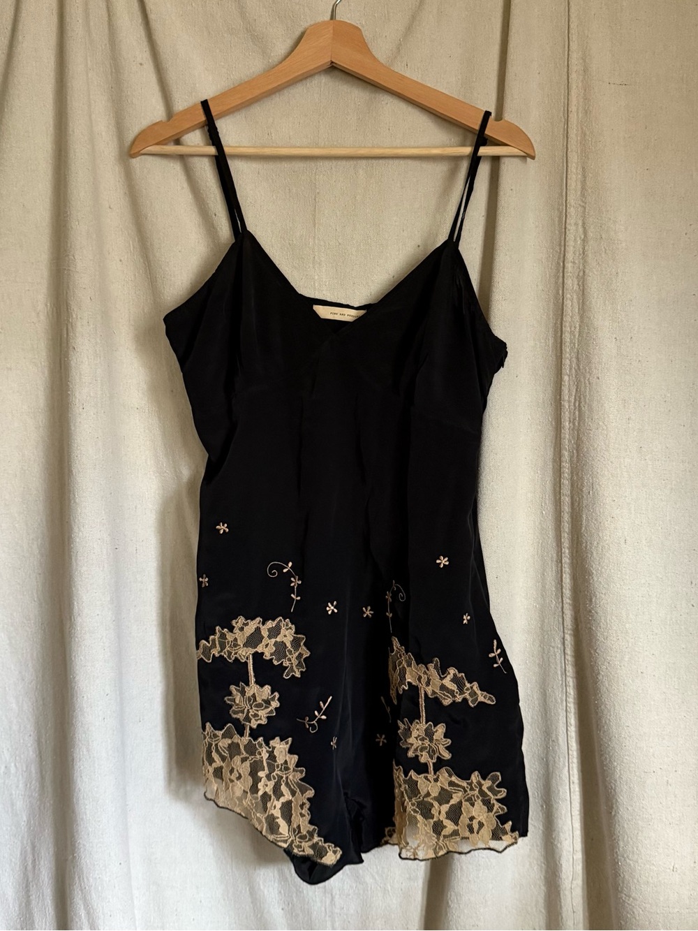 Pins & Needles Black Vintage Style Slip Romper